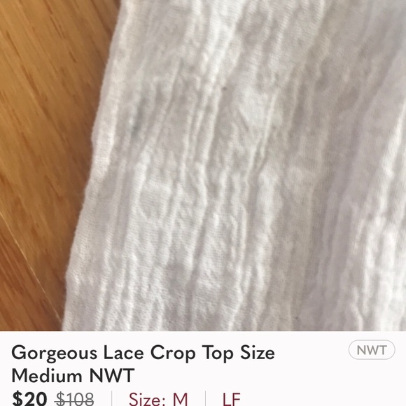 LF white crochet bell sleeve off shoulder crop top - Picture 10 of 10